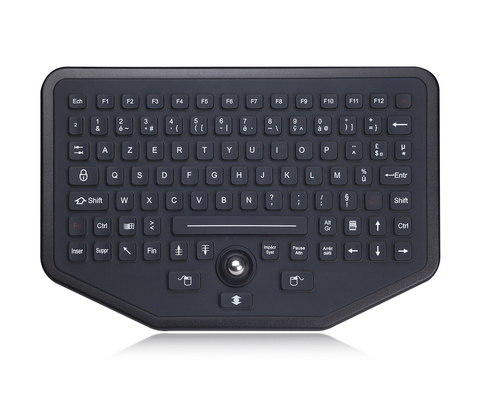 Стоьте одна промышленная загоренная клавиатура с цветом черноты trackball