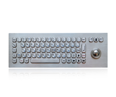 Пылезащитная длинноходовая промышленная клавиатура металла IP65 с трекболом 3 кнопок мыши