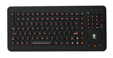 Клавиатура backlit черного силикона промышленная с оптически Trackball и F1 - ключами F24
