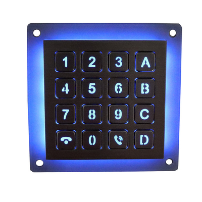 Числовая клавиатура 16 SS кнопочной панели металла интерфейса матрицы ключей подсвеченная изрезанная для киоска
