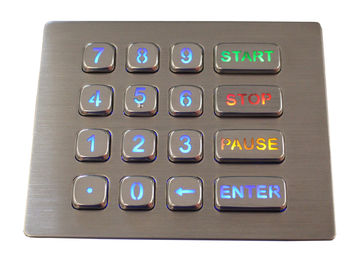 16 кнопочная панель нержавеющей стали Маунта панели ключей IP67 освещенная контржурным светом кнопочной панелью подгонянная
