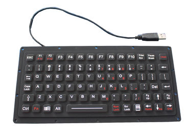 Ключи IP65 81 утончают черную клавиатуру силиконовой резины, размер 222.0mm x 100mm x 9.1mm