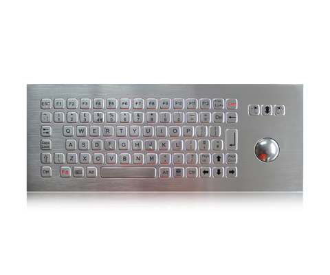 Клавиатура киоска металла клавиатуры 86 ключей изрезанная с шариком следа отделяет ключи FN