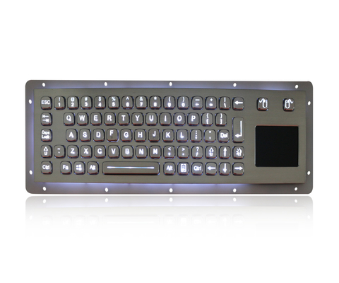IP65 Нержавеющая сталь подсвеченная клавиатура USB с прочной сенсорной панелью