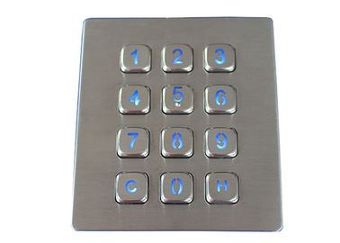 Изрезанный освещенный контржурным светом интерфейс матрицы точки кнопочной панели металла Коиск 12 ключей для системы управления доступом