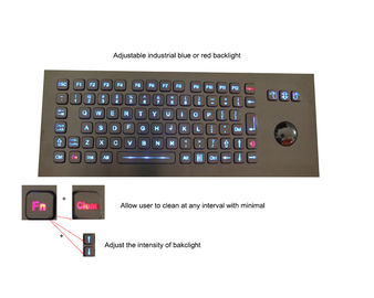 Установленная панелью клавиатура металла изрезанная с подсвеченным трекболом УСБ оптически
