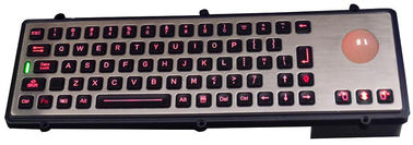 Изготовленная на заказ клавиатура usb/освещенная контржурным светом промышленная клавиатура с загоренным красным trackball