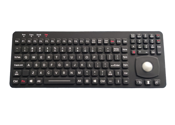 Rectangular Keys Silicone Industrial Keyboard Panel Mount With 25mm Optical Trackball