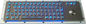 IP65 Long stroke Backlit USB Keyboard with trackball , industrial metal keyboard